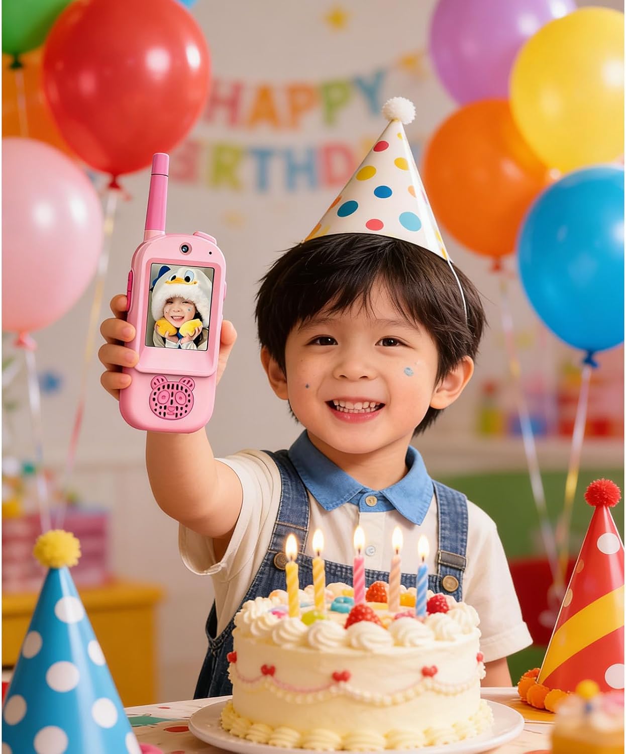 Toy Communicator for 720P Video Talk Code Code Pairing Permanent Battery Simple Buttons Fun Tasks Participatory
