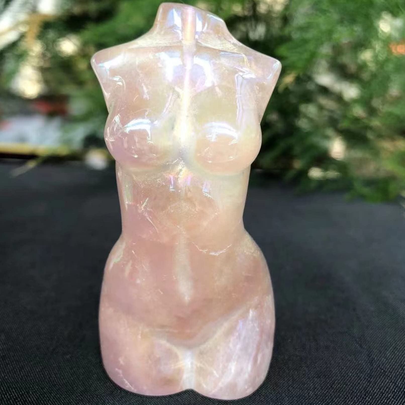 SnamicE Natural crystal rough Crystals and Stones Natural Rose Quartz Ornaments Handmade Pocket Goddess Statue Polished Woman Figurines Gifts Home Decor 1Pcs,Rose Quartz-1pc
