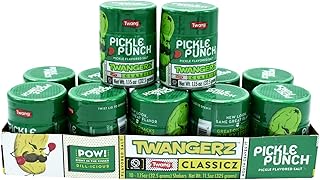 Twang Twangerz Flavored Salt Snack Topping - Lime, Lemon Lime, Chili Lime & Dill Pickle (Dill Pickle, 12 Pack)