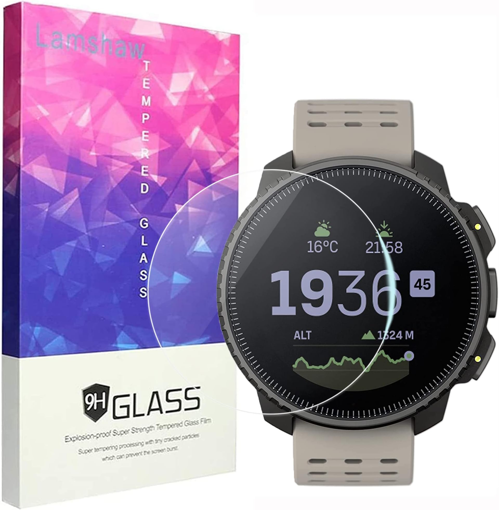 Compatible for SUUNTO Vertical Screen Protector, [3 Pack] 9H Tempered Glass Screen Protector Film Compatible for SUUNTO Vertical Adventure GPS Watch (3 Pack)