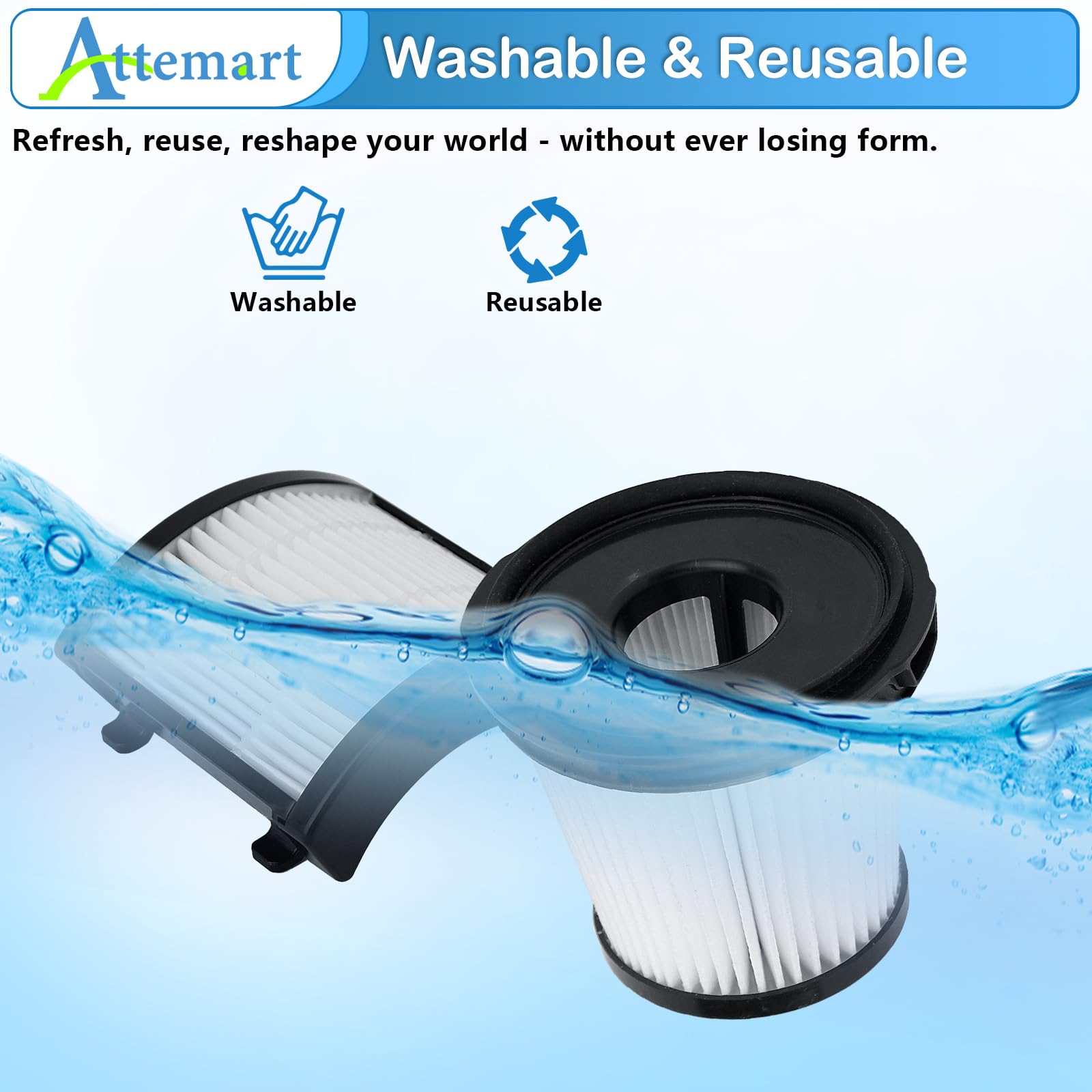 IW3510UK IW3611UKT Filtres de rechange pour aspirateur sans fil Shark Detect Pro Système Auto-Empty IW1111 IW3510UK IW3611UKT, 1 filtre HEPA lavable et 2 filtres en mousse et feutre