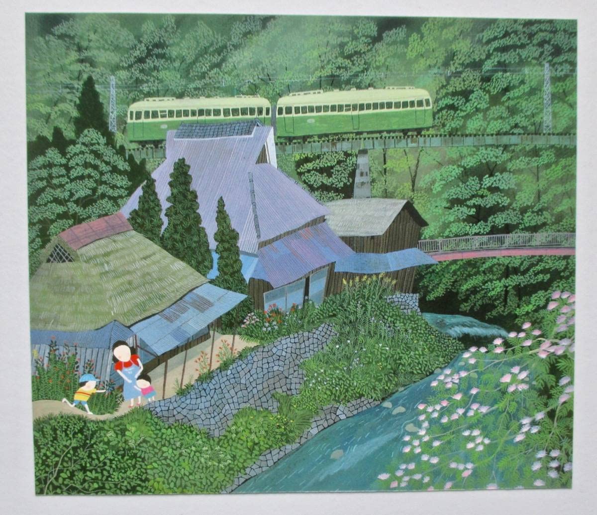 Amazon.co.jp: 原田泰治「ねむの花」 画集画 A4額入り（これ1点