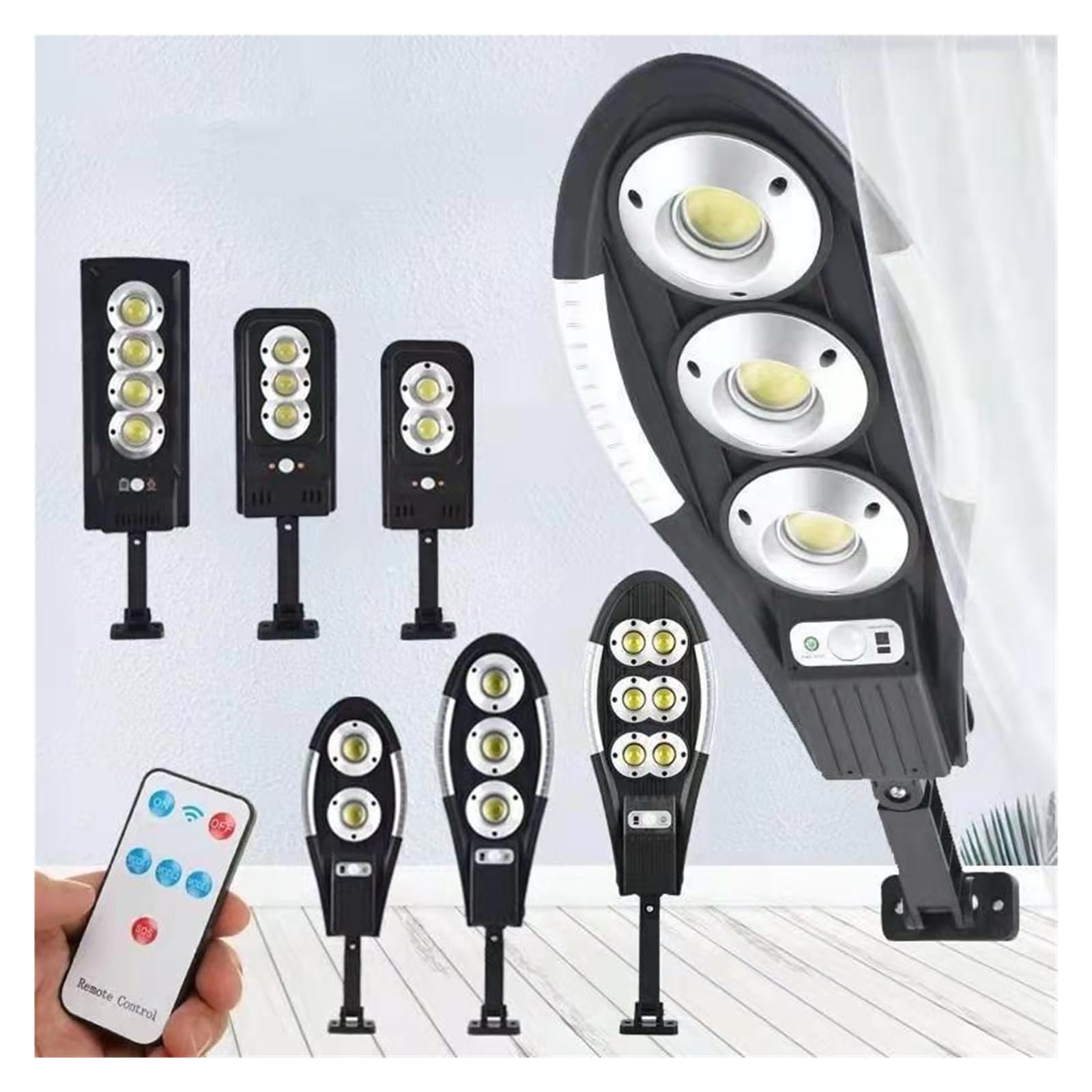 Solarne lampy uliczne na zewnątrz, Solarna lampa uliczna zewnętrzna 60/120/200 LED 8000K światła z czujnikiem ruchu bezpieczeństwo bezprzewodowe zasilane energią słoneczną światła powodziowe do garażu