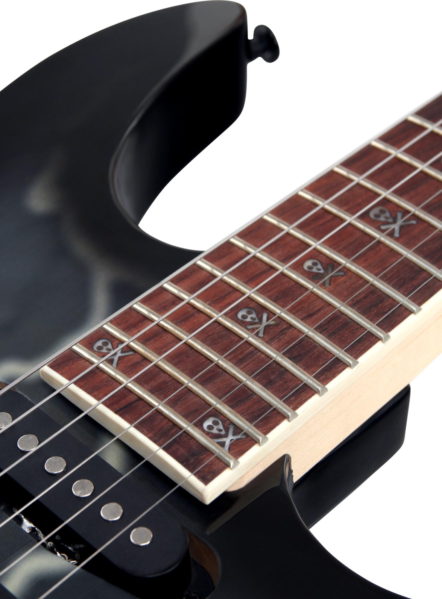 Rocktile Pro JK150-BSK Chitarra Elettrica Set Skull, Modello: Pro JK150-BSK | Serie: Rocktile Pro, Numero di corde: 6, Peso: ca. 3, 2 kg, Orientamento: Destrorso, Forma corpo: ST-Style, Corpo: Tiglio