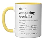 Cloud Computing Specialist Funny Dictionary Definition Ceramic Mug, Yellow/White