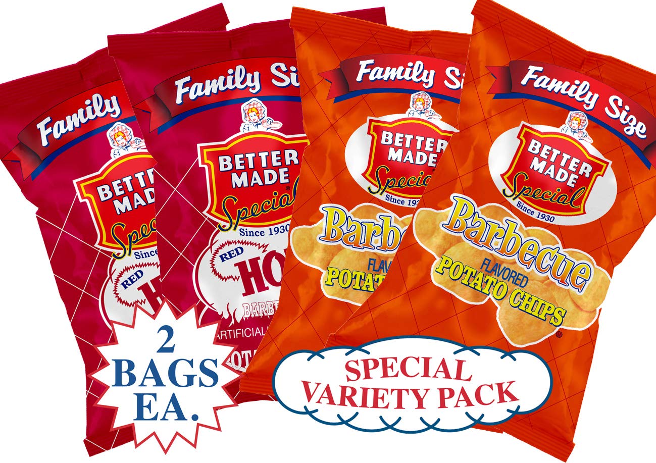Buy Better Made Special BBQ & Red HOT BBQ Potato Chips Variety Pack (4