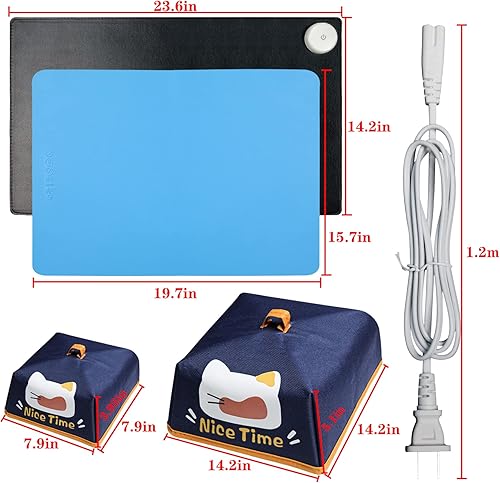 Miniatura 2 de Alfombrilla térmica de resina, grande con alfombrilla de silicona, 23.6 x 14.2 pulgadas, máquina de curado rápido de resina de 85 W con temporizador