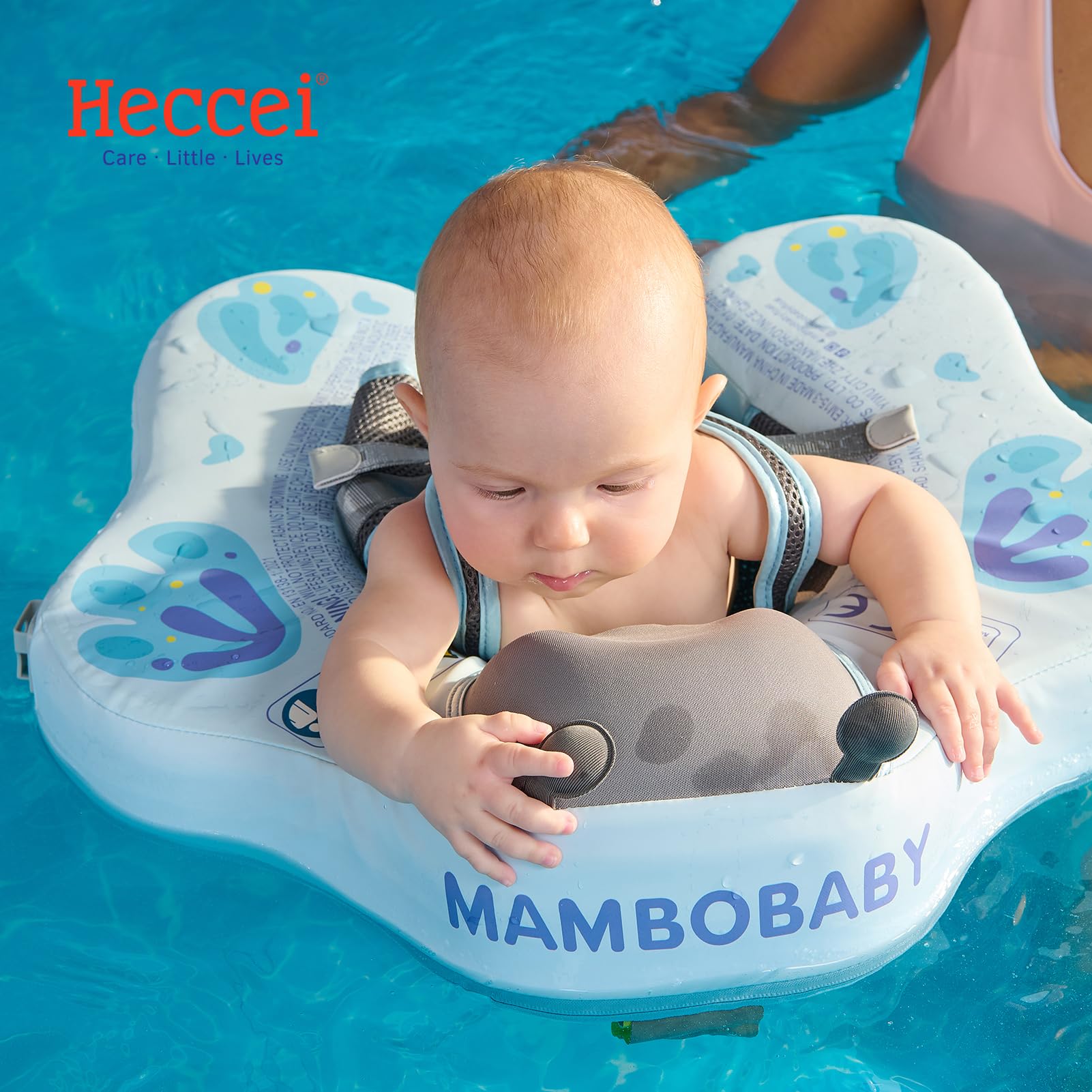 HECCEI Flotador Bebe Mambobaby No Inflable Duradero y Respetuoso con la Piel Baby Swimming Float, Anillo de Natación para Piscina Playa Flotador para Bebés de 3 a 24 Meses