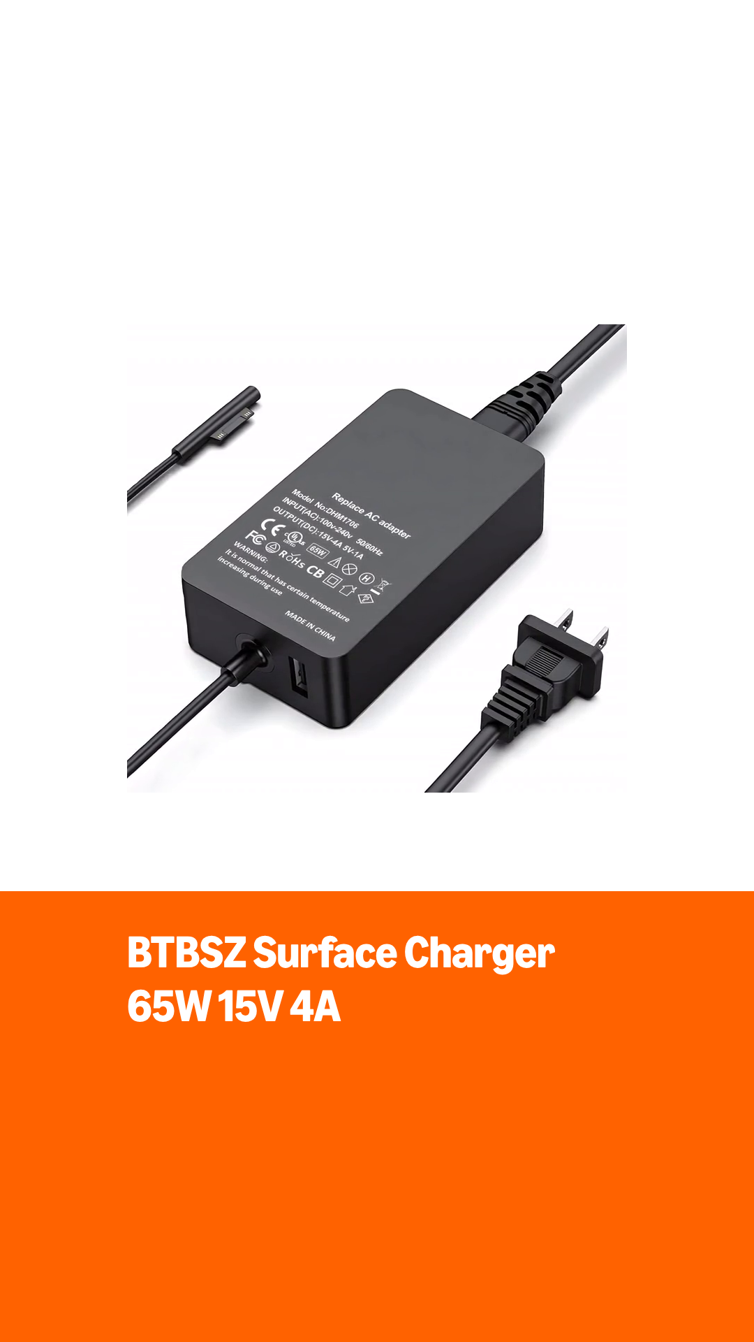 Amazon.com: Surface Pro Charger, 65W 15V 4A Surface Laptop Charger