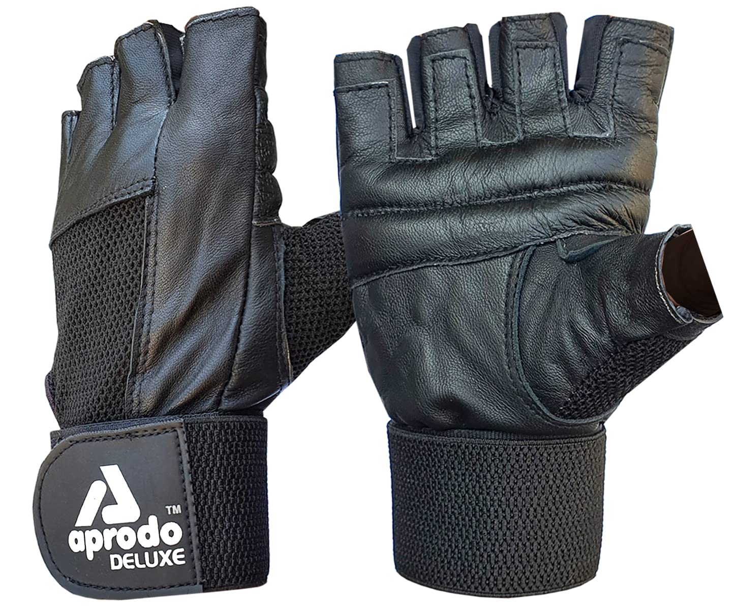 Aprodo All Leather Fitness Gym Gloves with Long Wrist Support (Black, Free Size) (Vintage Black) (B08KQ7S2KS) Amazon Price History, Amazon Price Tracker