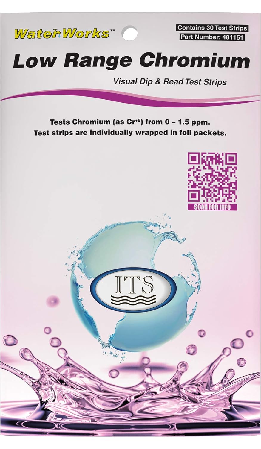 WaterWorks Low Range Chromium Test Strip 30 Individually