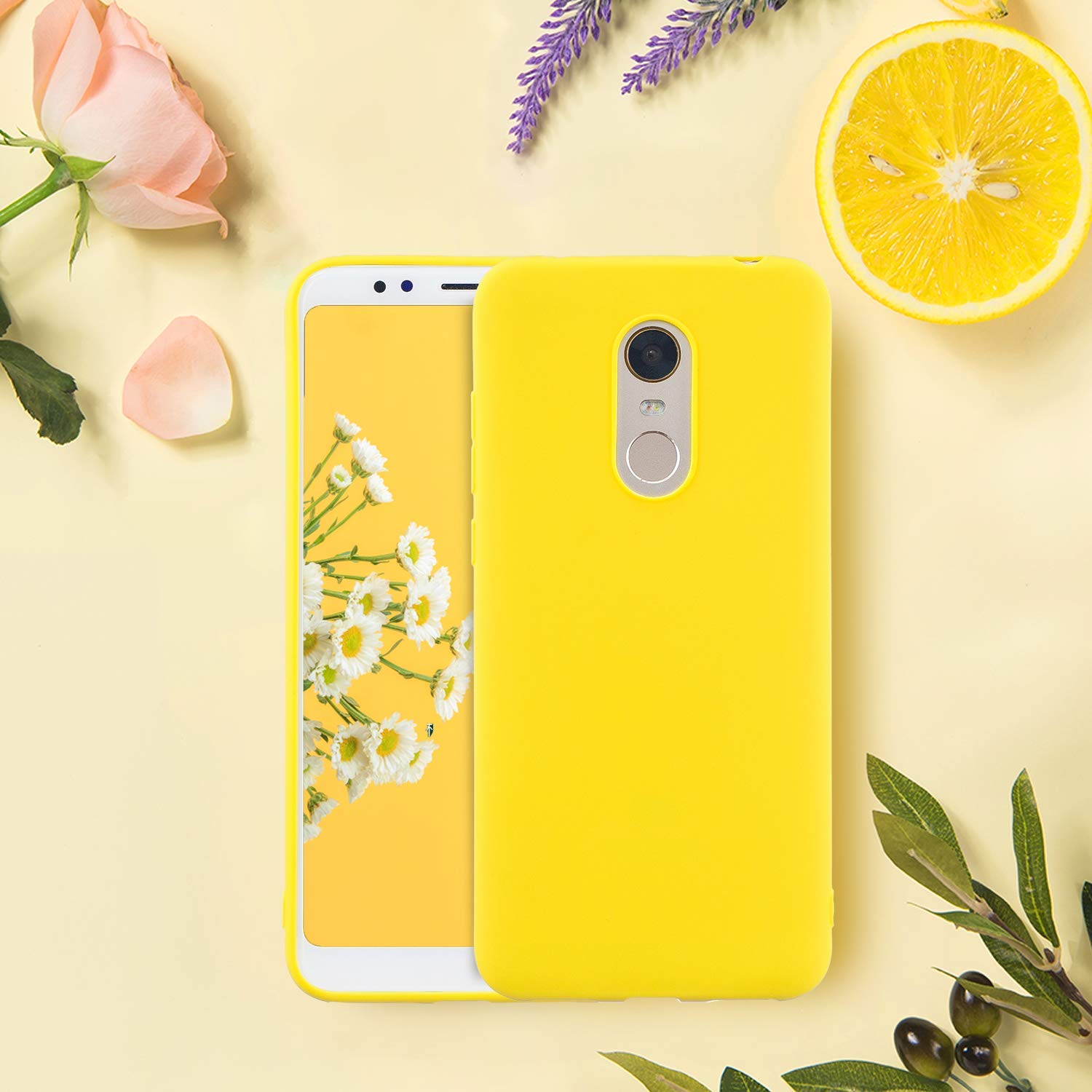 Cuzz Custodia Morbida In Silicone Per Xiaomi Redmi 6A + Film Vetro Temperato - Cover TPU Gialla