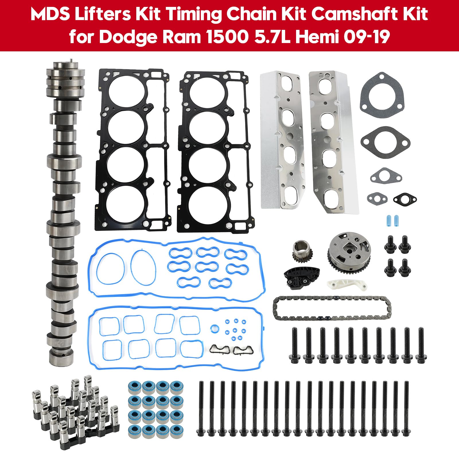 Topteng MDS Lifters Kit Timing Chain Kit Nockenwellen Kit Passend für Dodge Ram 1500 5.7L Hemi 09-19
