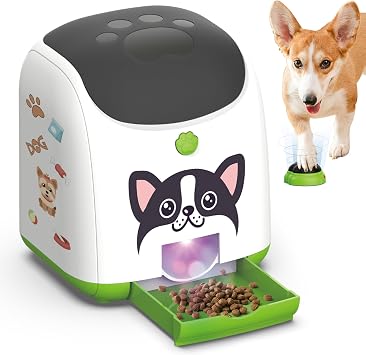 Dog Puzzle Feeder Toy Remote Control Automatic Treat Dispenser with Light, Interactive IQ Training Slow Feeder, Large Capacity for All Dog Breeds