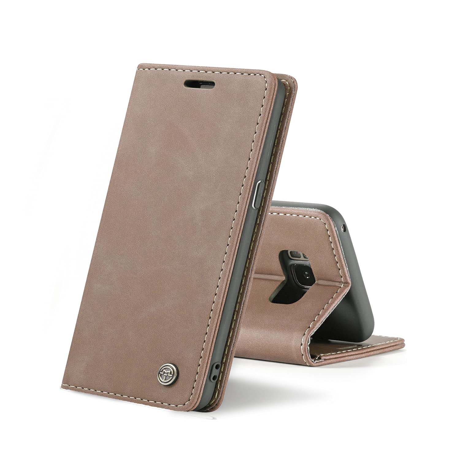 Vankii Cover per Samsung Galaxy S8 Plus, Flip Caso Libro Premium Portafoglio Custodia in Pelle PU Magnetica,Custodia Pelle Sintetica TPU Silicone Antiurto,Funzione Supporto Slot Schede (Marrone