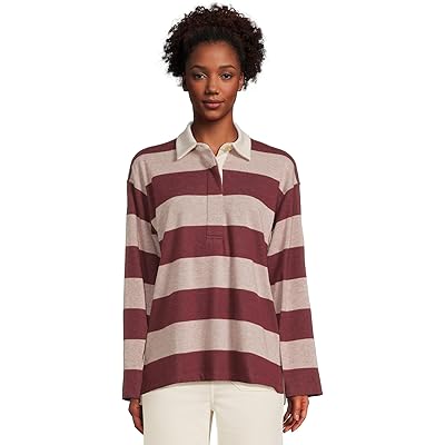 Faherty Legend Sweater Rugby Popover deep red rugby