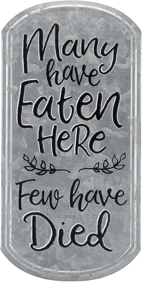 Open Road Brands Many Have Eaten Here Rustic Embossed Metal Sign