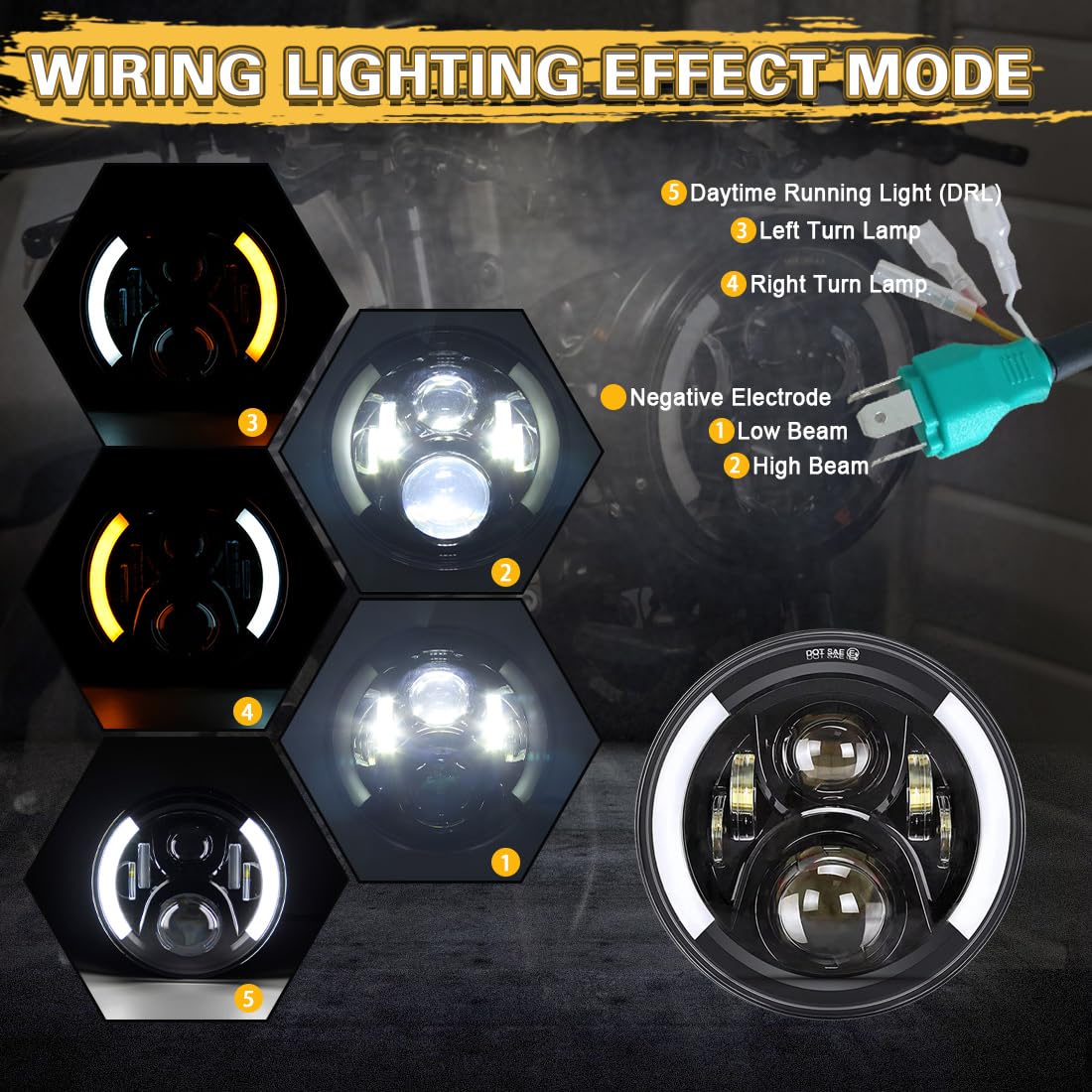 Amazon.com: SKTYANTS 7 Inch Led Headlight DRL (Left/Right) Turn