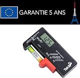 Takit Testeur de Piles numérique pour AA, AAA, C, D, PP3, 9V, 1.5V, Piles Bouton - Fonctionne sans Pile - Garantie 5 Ans - Marque Française - 6