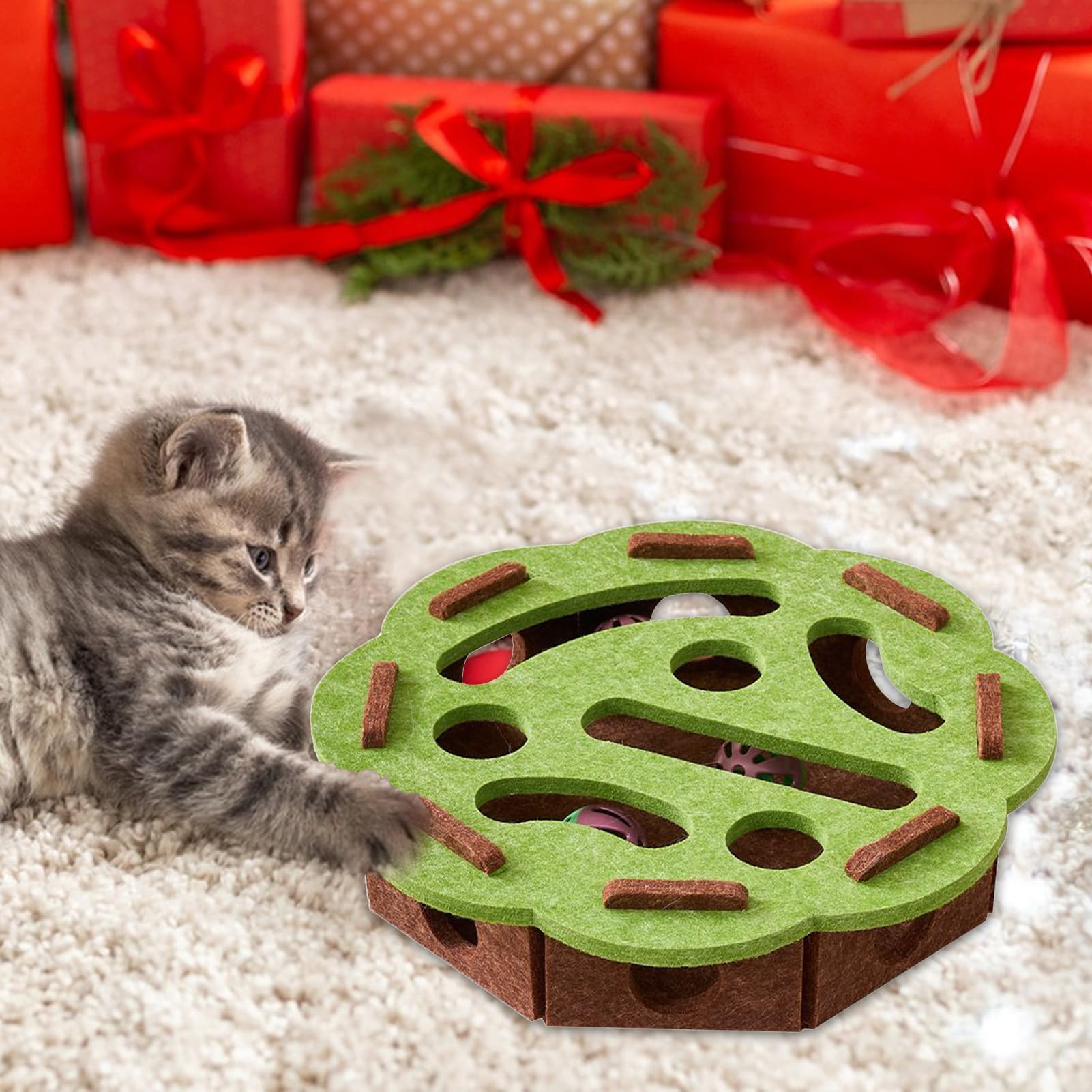Puzzle Feeder Für Katzen – Interaktiver Futterspender & Spielzeug – Verlangsamt Fressen, Spülmaschinenfest