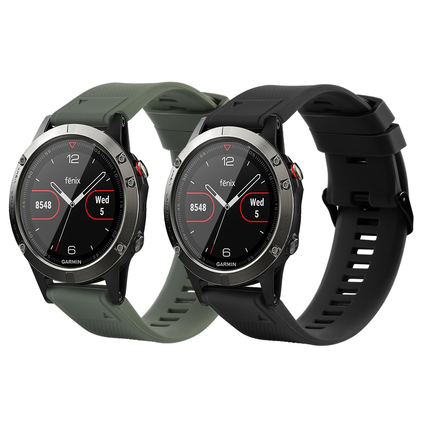 aceyoon 22mm Cinturino Quickfit Compatibile con Garmin Fenix 7/7 Pro/6/6 Pro/5/5 Plus/Instinct, 2 Pezzi Bracciale Smartwatch in Silicone Sportivo Cinturino di Ricambio per Forerunner 935/945/955/965