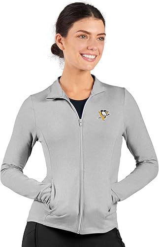 CERTO NHL Pittsburgh Penguins Womens High Low Track Jacket, Lighweight Sun Prote