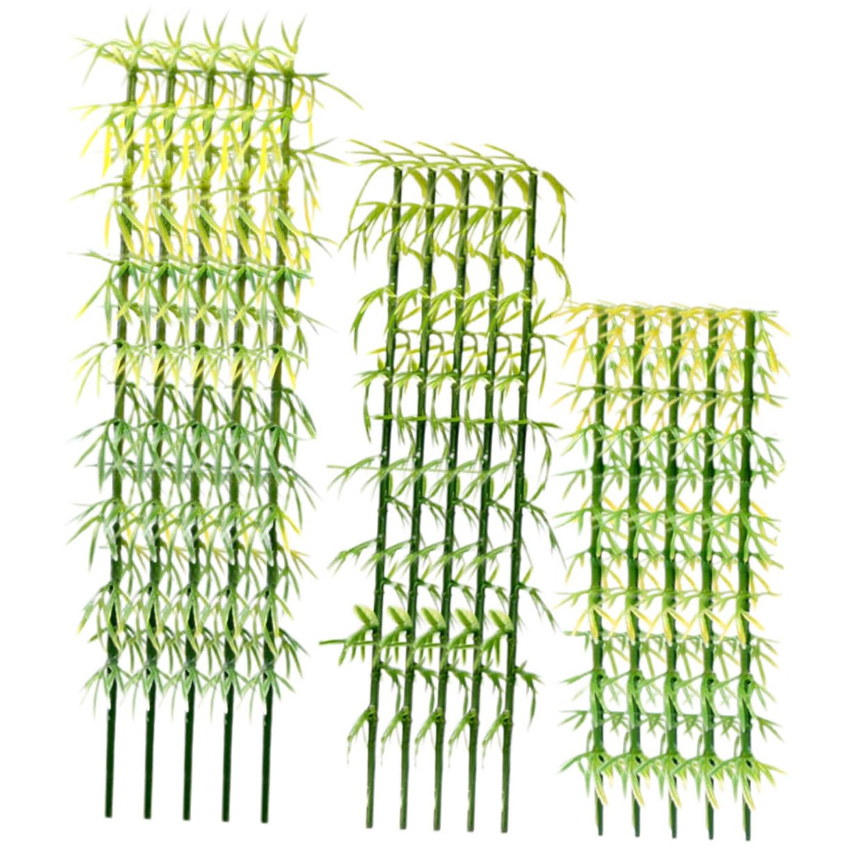 CHILDWEET 50pcs Mini Imitation Bamboo Miniature Bamboo Decor Fake Bamboo Plant Model Building Trees Fake Plants Decor Cake Decoration Mini Bamboo Trees Manual Plastic Ornaments