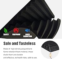 Vista 10 de JBER - Paquete de 48 paneles acústicos de espuma, cuñas de estudio autoadhesivas mejoradas de 1 x 12 x 12 pulgadas, acolchado insonorizante