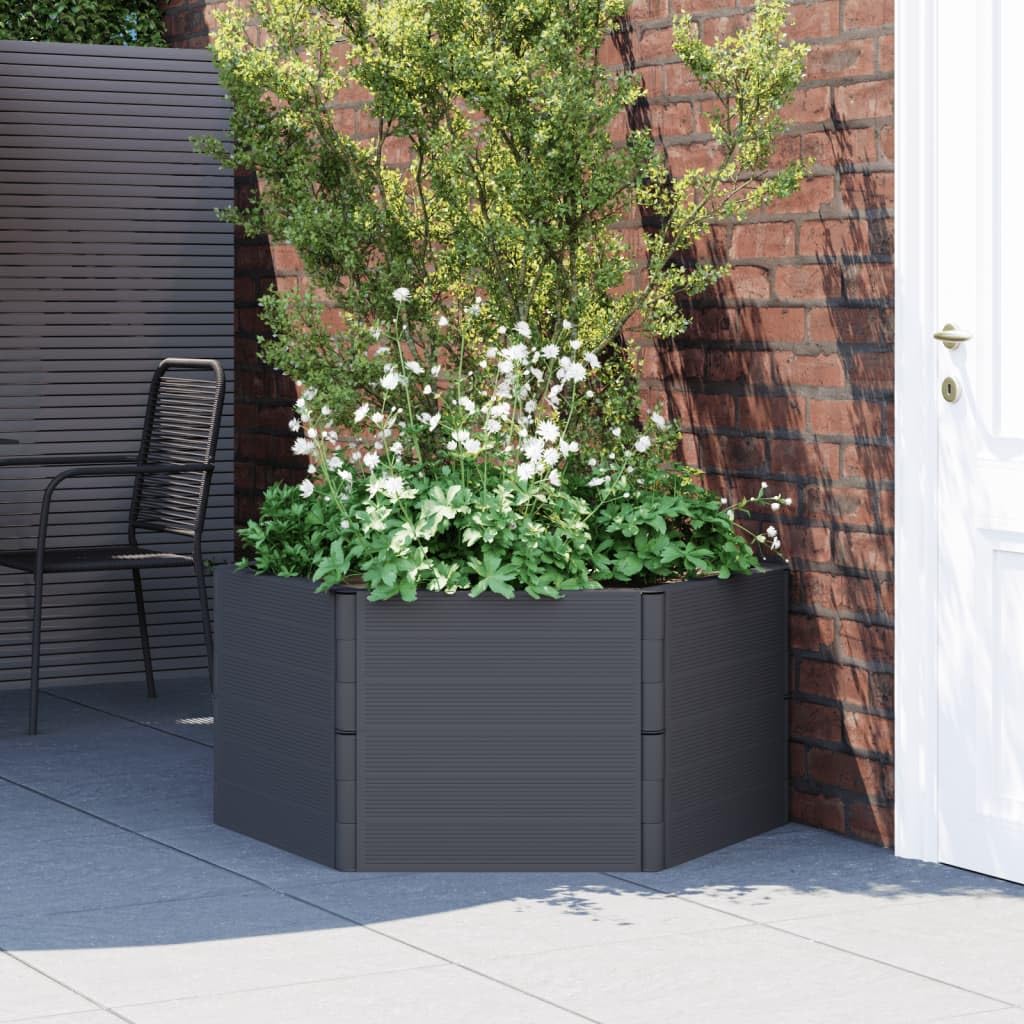 Homgoday Pflanzgefäß für den Garten, Pflanzgefäß für den Garten, Anthrazit aus PP, Pflanzgefäß für den Garten, Pflanzgefäß für den Außenbereich, Balkonkasten