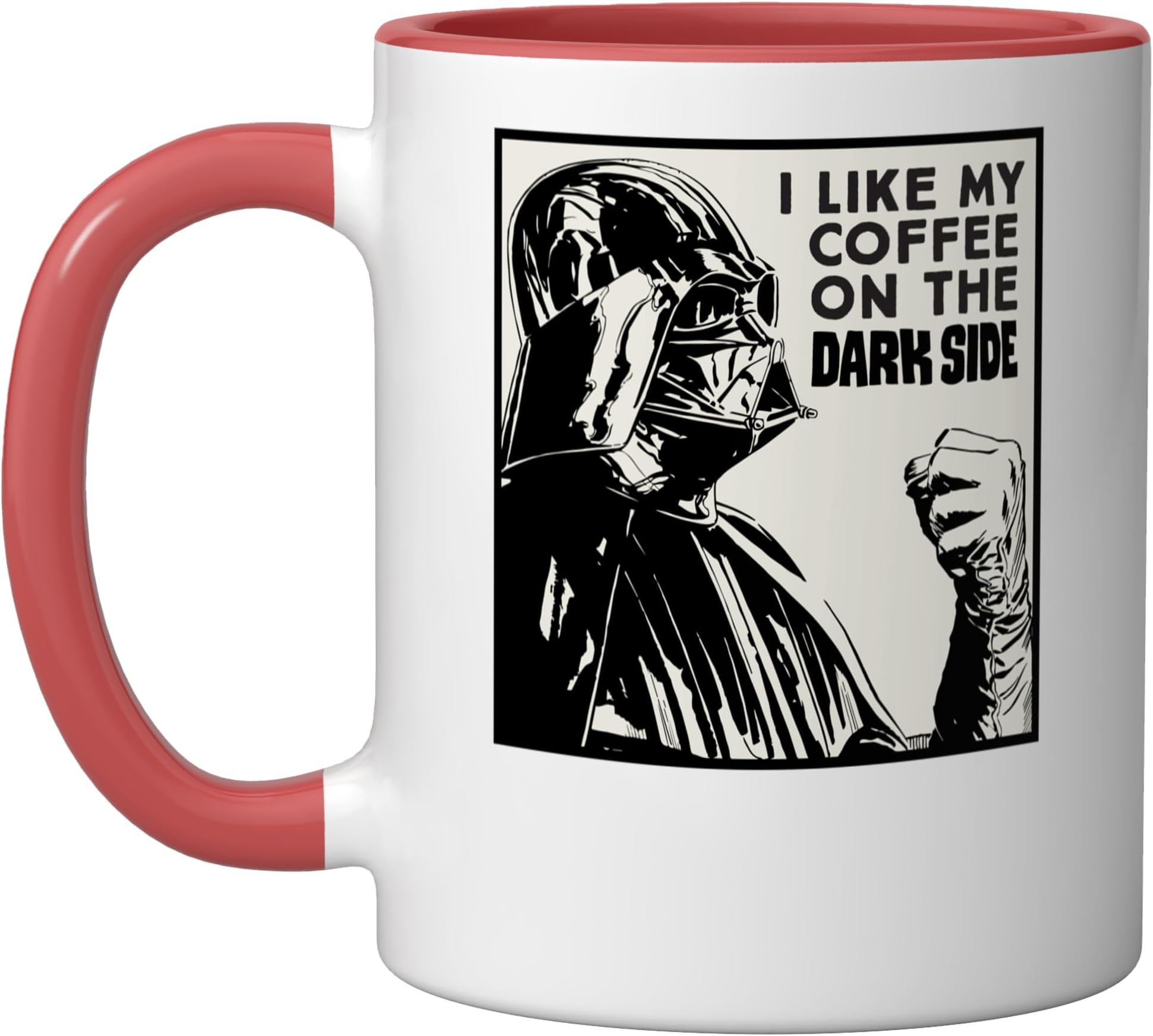 Darth Vader I Like My Coffee On the Dark Side Ceramic Mug, Red/White
