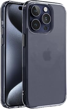 SuperMatt Series Backless Rigid Matte Polycarbonate Edges Compatible with Minesque iPhone 15 Pro Premium Clear Case Cover with Tpu Silicone Metal Key (Classic, 15 Pro)