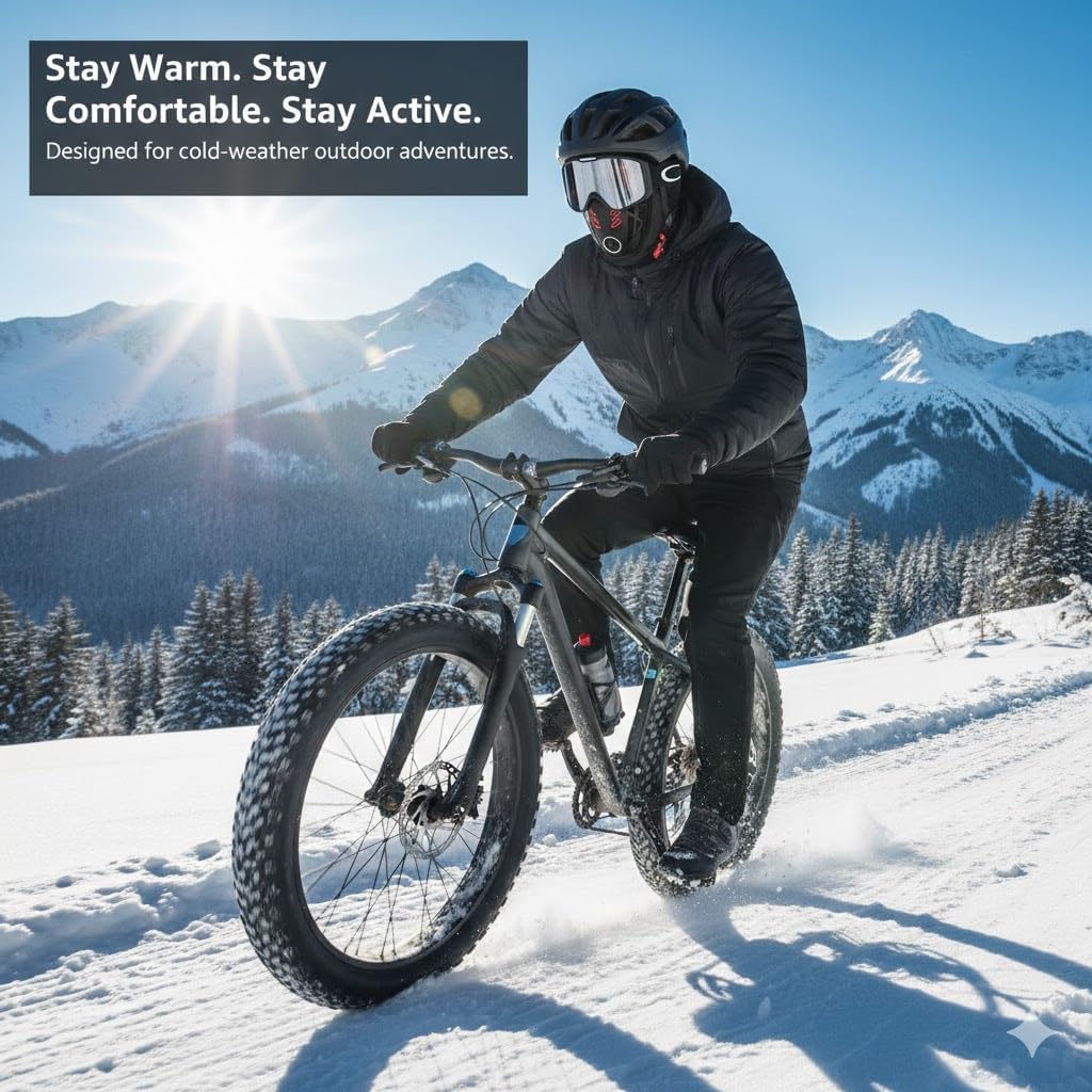 Balaclava Face Mask Men Winter Rider Warm Anti-haze Mask, Windproof Thermal Full Face Cover for Skiing, 3D Design Breathable Bandana, for Skiing,Snowboarding, Motorcycle & Cold Weather Outdoor Use - Image 6