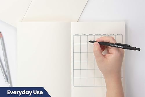 Vista 75 de Pacific Arc Chromagraph - Portaminas de metal de 0.028 in, barril plateado, con indicador de grado de lápiz integrado, soporte para lápiz de plomo