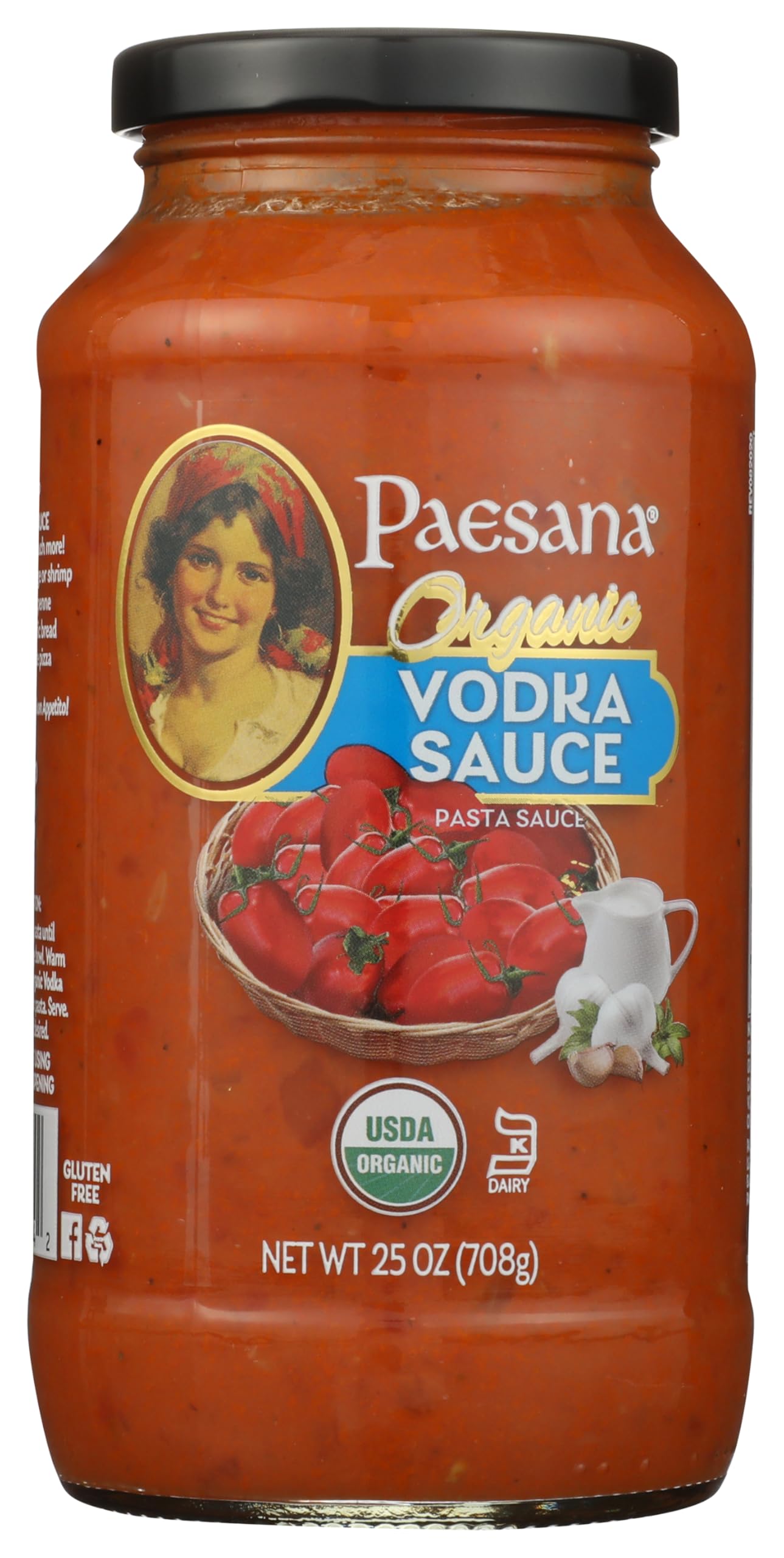 Paesana Organic Vodka Sauce Tomato, 25 Ounce