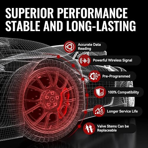 Miniatura 7 de Paquete de 4 sensores de sistema de monitoreo de presión de neumáticos TPMS compatibles con Nissan 350z Altima Versa Infiniti, sensor TPMS de 315