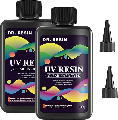 DR. RESIN Resina UV de 7.05 oz, kit de resina epoxi transparente para fabricación de joyas, manualidades, revestimiento, fundición