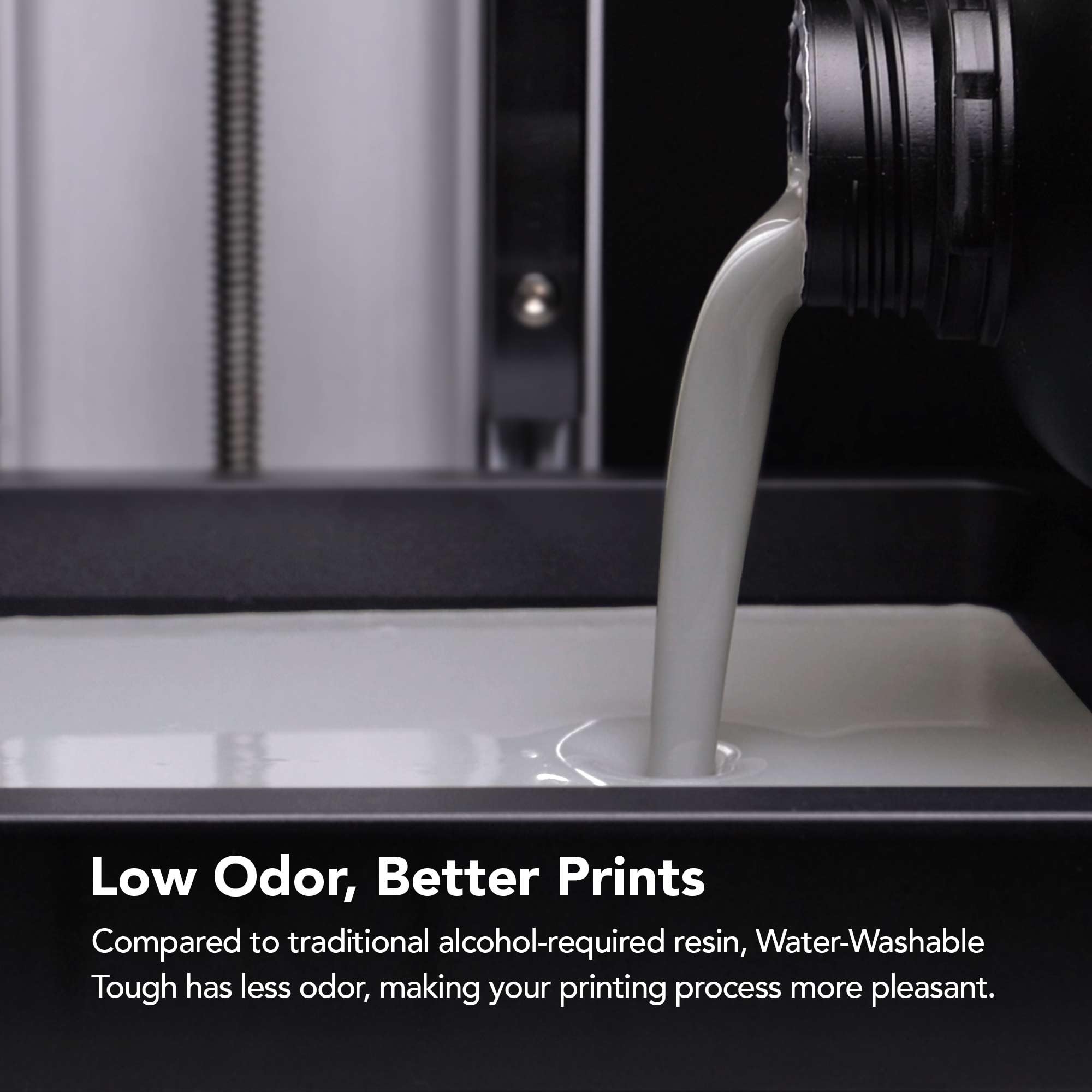 Phrozen Water-Washable Tough | Resina Lavable en Agua para Impresoras 3D | Resina Fotopolímero UV 405nm para Impresoras LCD | Bajo Olor, Curado Rápido | Gris (1kg)