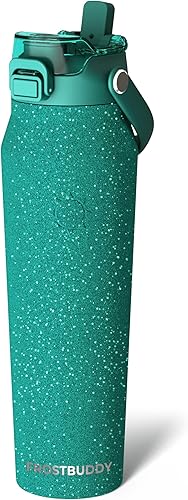 Miniatura 71 de Frost Buddy - Botella de agua con aislamiento de 32 oz con pajilla y tapa, de acero inoxidable, a prueba de fugas, frío durante 24 horas, a prueba