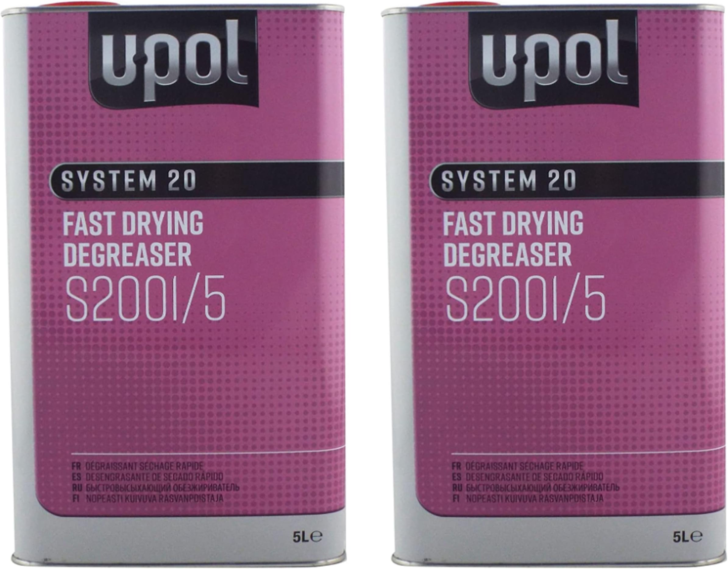 U-POL 2 x System 20 Anti-Static/Anti-Silicone Fast Panel Wipe&Degreaser 5 Litre - Ideal For Localised Panel Repairs
