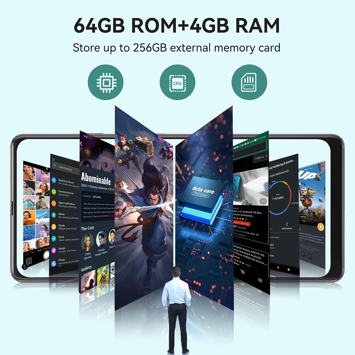 CUBOT Unlocked Android Smartphone, MAX3 Smartphone Unlocked, 6.1” FHD+ Screen Unlocked Cell Phone Android 11, 4GB + 32GB, 48MP+8MP Camera, 4G Dual SIM Unlocked Phones, 5000mAh Battery, US Version