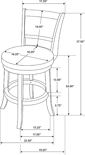 Miniatura 3 de Coaster Furniture 101919 - Taburete giratorio para mostrador, color castaño y negro