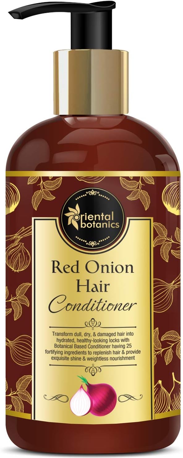 Oriental Botanics Red Onion Hair Conditioner, 300 ml with Red Onion Oil for Strong, Smooth & Healthy Hair | No Parabens & Sulphates | Cruelty Free & Vegan