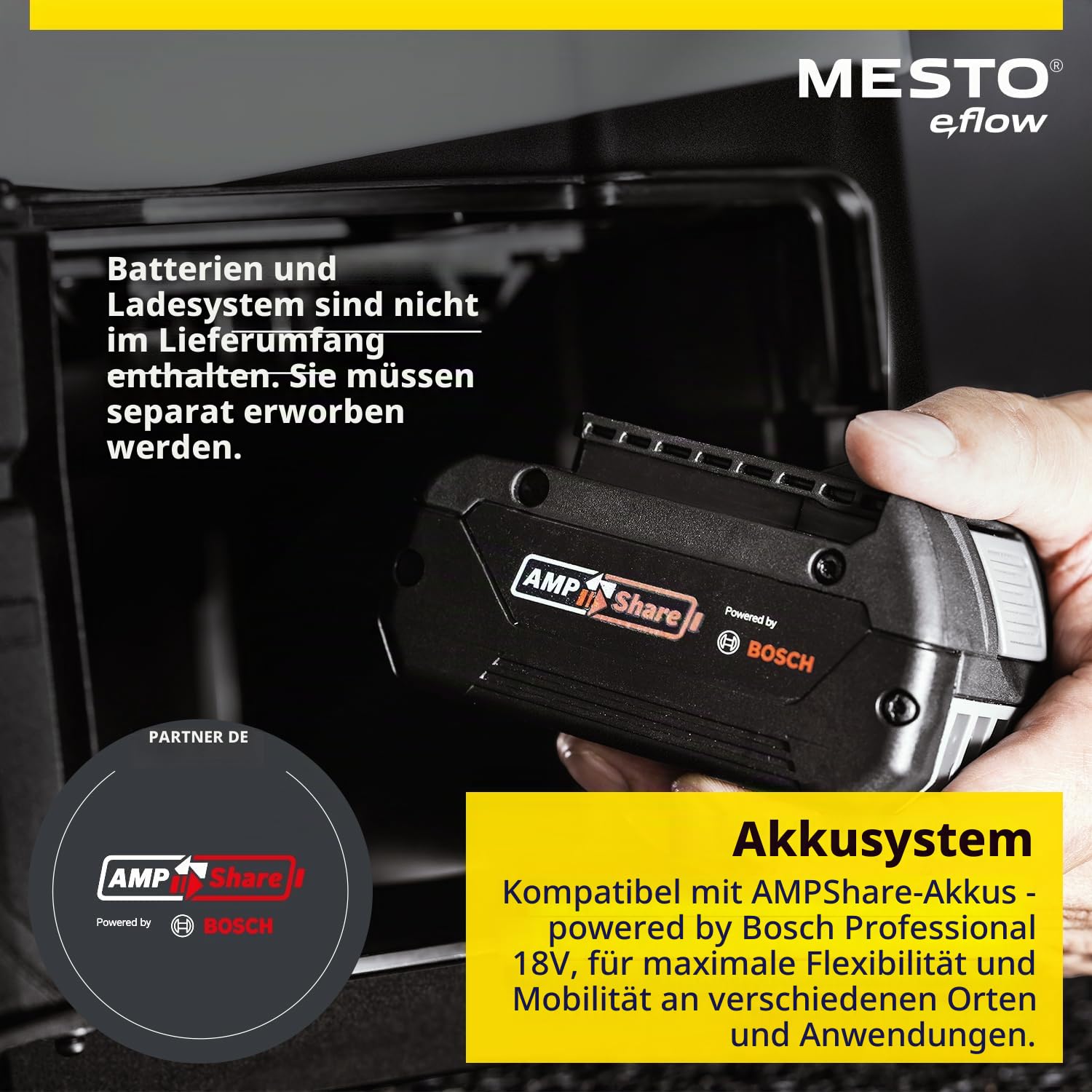 MESTO e.RS185 Akku-Rückenspritze 18 L | Akku Sprühgerät mit 4,8 bar Druck | Elektrischer Drucksprüher | Gartenspritze Akku | Rückensprühgerät