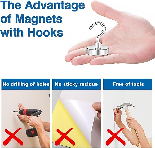 Miniatura 5 de LOVIMAG Ganchos magnéticos fuertes, ganchos magnéticos de 100 libras para cabina de crucero, imanes de neodimio súper potentes para artículos