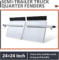 Vista 2 de Juego de guardabarros para semirremolque, 24 "x 24" acero inoxidable, para camión Frei Volvo VNL Kenworth / 2 piezas
