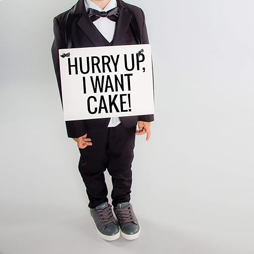 Vista 18 de Ring Bearer Wedding Sign & Flower Girl Ceremony Banner Classic (Can't Be Trusted Orange)