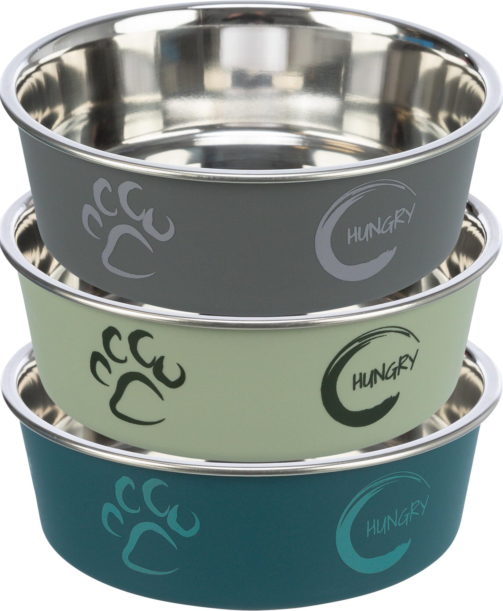 Trixie Stainless Steel Bowl with Plastic Coating, 23 cm Dia, Color May Vary