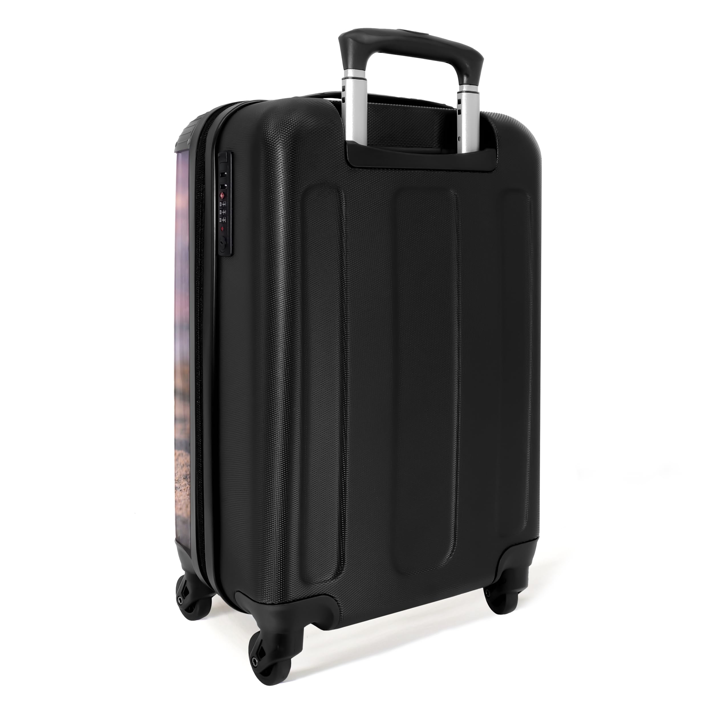 NoBoringSuitcases.com® Equipaje De Mano 55x35x20 cm Cabina Viaje Avion Trolley Rígido Ligero 4 Ruedas Maletas Carry On Suitcase Cabin Piedras - Arena - Rosa