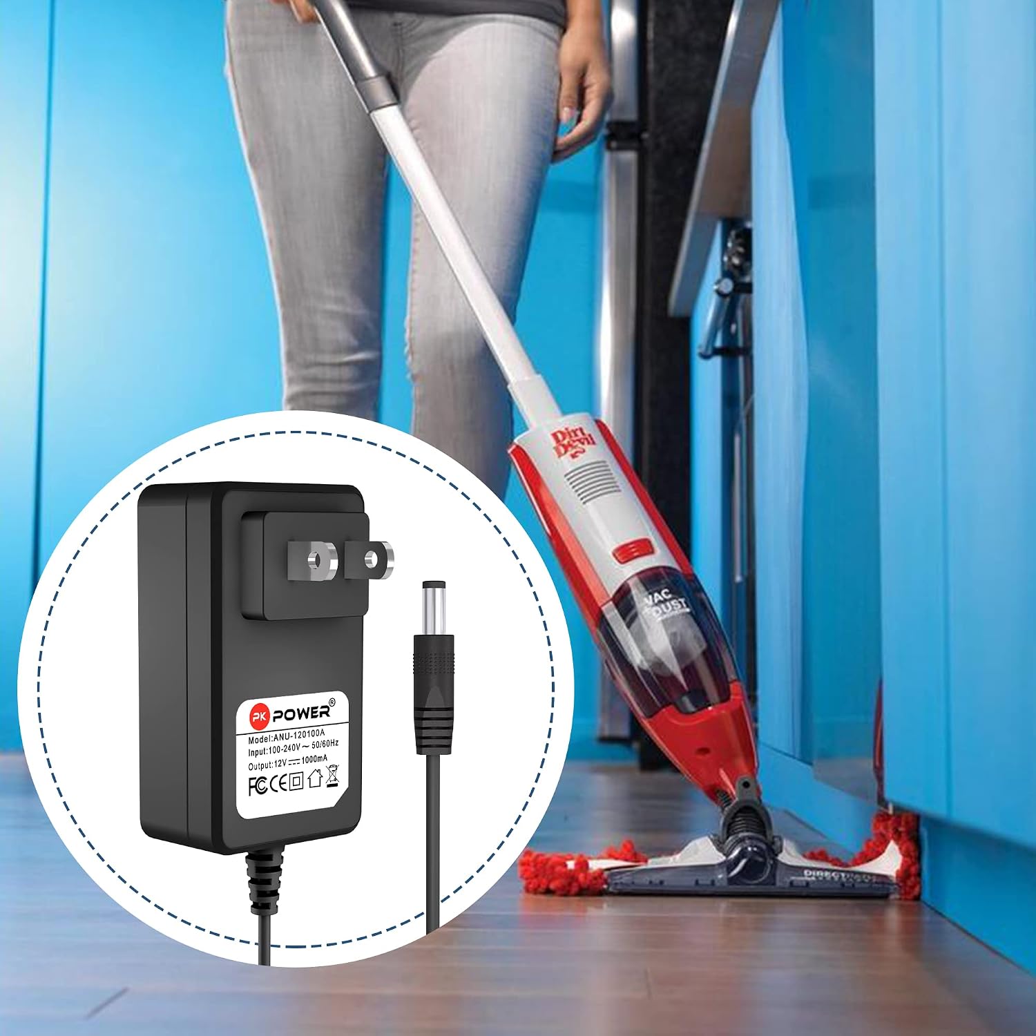 12V AC Adapter for Dirt Devil Vibe, Reaction, Scorpion & Other Handheld Upright Vacuums, Power Supply for Dirt Devil BD10025 BD10025W BD10025RM – 6.6FT Cord