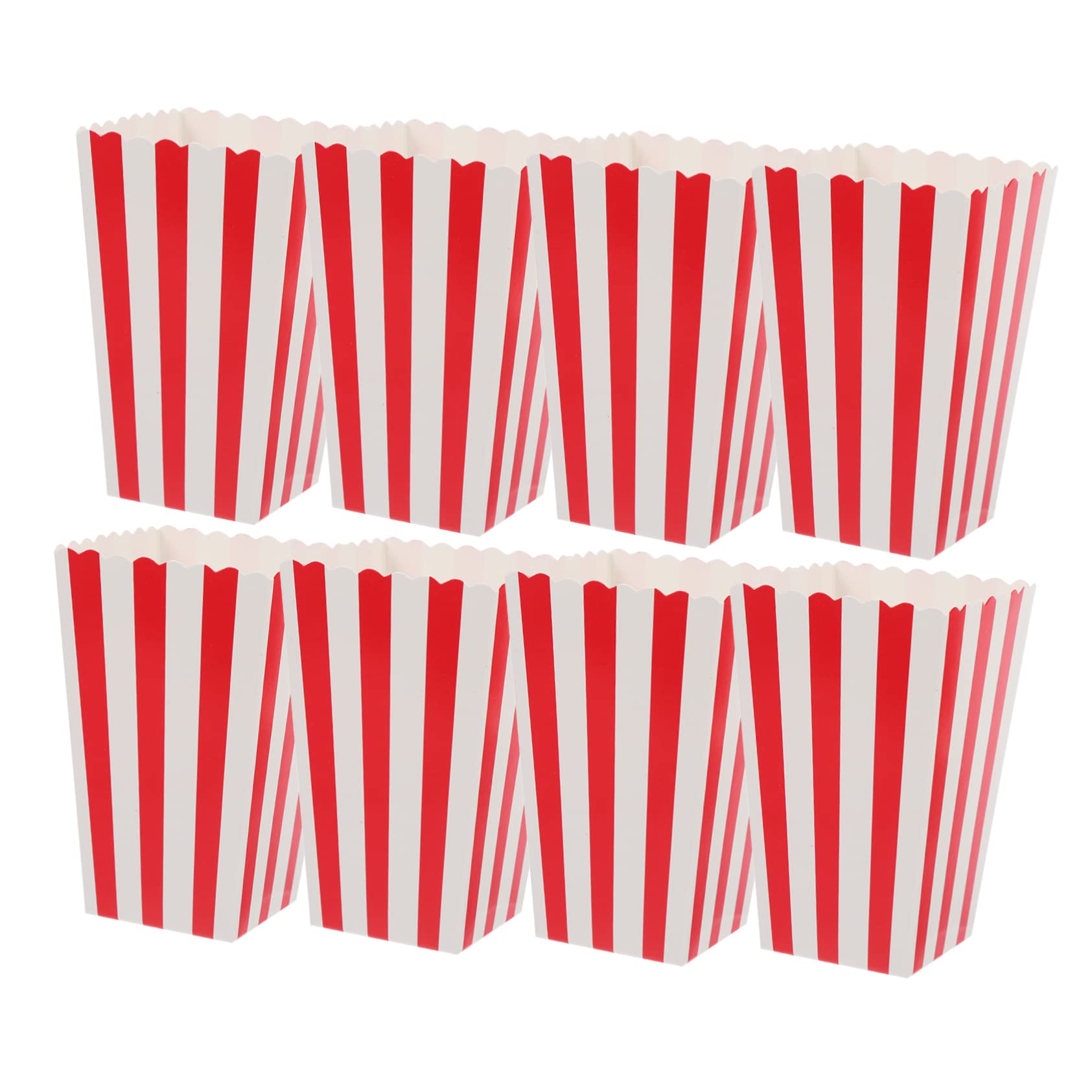CIYODO 24 Pack Carnival Snack Boxes Popcorn French Fries Containers Portable Snack Tray Lid Leakproof Movie Night Supplies